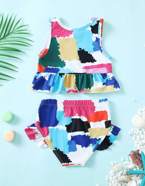 Load image into Gallery viewer, YWFSHOP Toddler Girls 2pc Ruffle Tankini Swimsuit 18–18M
