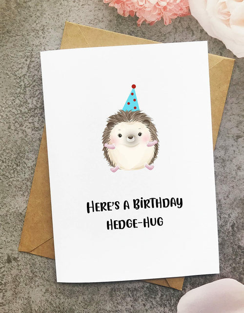Load image into Gallery viewer, MAGJUCHE Hedgehog Funny Birthday Greeting Card Brown Cute
