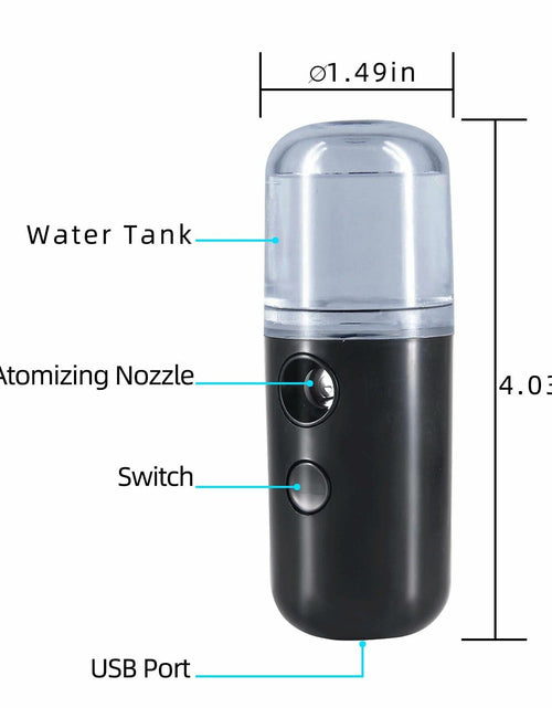 Load image into Gallery viewer, Kingsmile Nano Mist Sprayer Portable Face Humidifier Black 30ML
