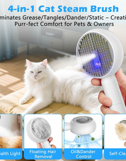 Load image into Gallery viewer, ALAFLY 4-in-1 Cat Steam Brush Grooming Comb Shedding Massage Gray
