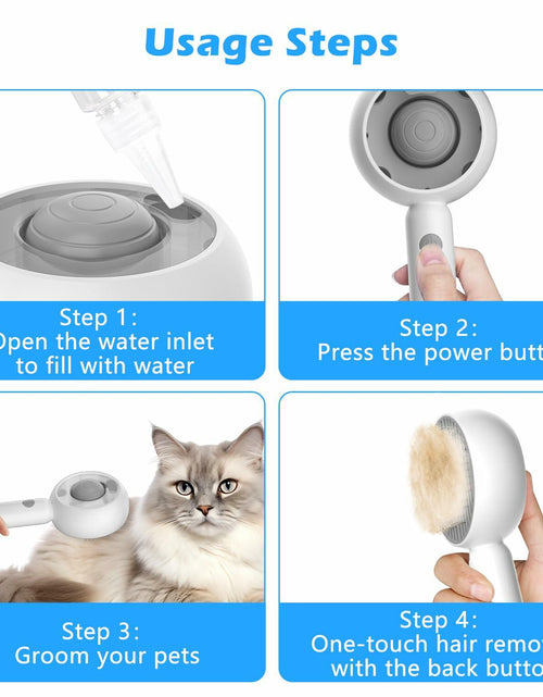 Load image into Gallery viewer, ALAFLY 4-in-1 Cat Steam Brush Grooming Comb Shedding Massage Gray
