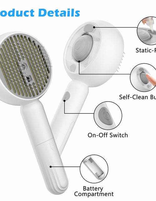 Load image into Gallery viewer, ALAFLY 4-in-1 Cat Steam Brush Grooming Comb Shedding Massage Gray
