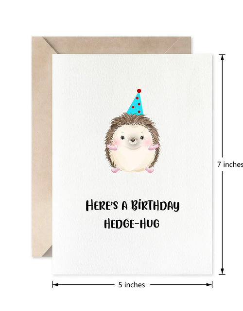 Load image into Gallery viewer, MAGJUCHE Hedgehog Funny Birthday Greeting Card Brown Cute

