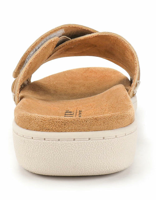 Load image into Gallery viewer, LazyStep Women’s Adjustable Cross Sandals Arch Support Tan Size 6
