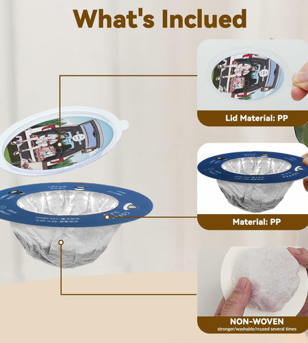 WCOINCIDENCY Coffee Filter Pour Over Maker with Lid Portable 30 Packs Wood Pulp
