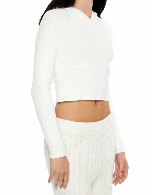 Load image into Gallery viewer, Forever 21 Women's Hooded Raglan Sweater White Size XS
