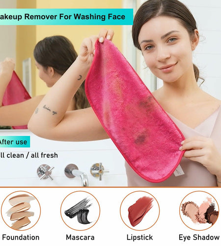 [Like New] PleasingCare Makeup Remover Cloth Cleansing Towel Chemical Free 3 Rosy