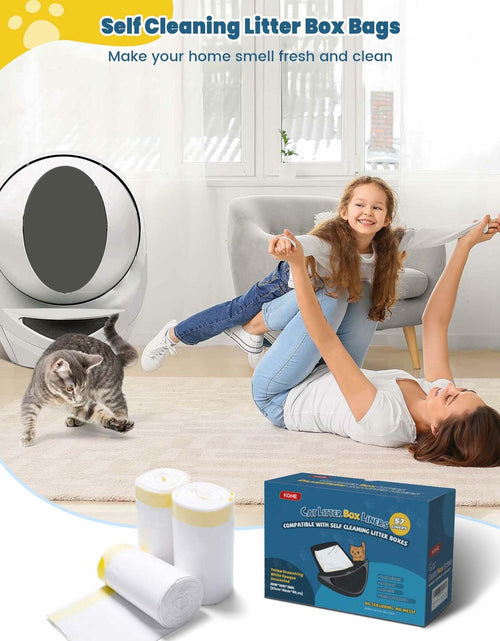Load image into Gallery viewer, KONE Cat Litter Bags Robot 3/4 Drawstring 2 mil Thick 57 Count 5-9 Gal
