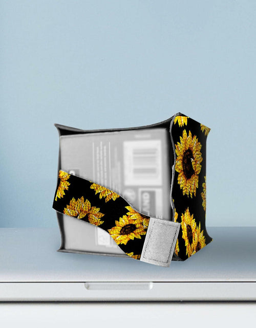 Load image into Gallery viewer, TESIQIMT PU Leather Sunflower Tissue Box Cover 5x5x5in
