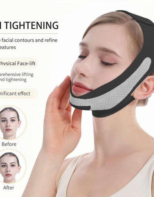 Load image into Gallery viewer, ROWMATE Graphene V-Line Mask Jaw Exerciser Chin Strap Black Size M

