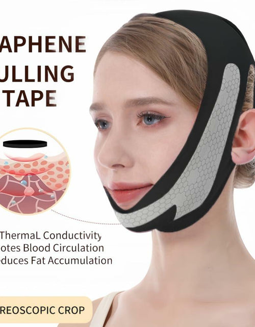 Load image into Gallery viewer, ROWMATE Graphene V-Line Mask Jaw Exerciser Chin Strap Black Size M
