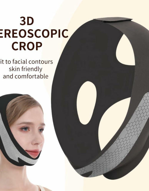 Load image into Gallery viewer, ROWMATE Graphene V-Line Mask Jaw Exerciser Chin Strap Black Size M
