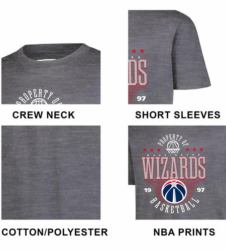 Ultra Game Boys' Mad Props T-Shirt Washington Wizards Heather Charcoal Size 8