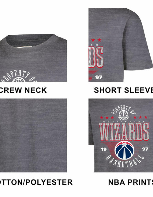 Load image into Gallery viewer, Ultra Game Boys' Mad Props T-Shirt Washington Wizards Heather Charcoal Size 8
