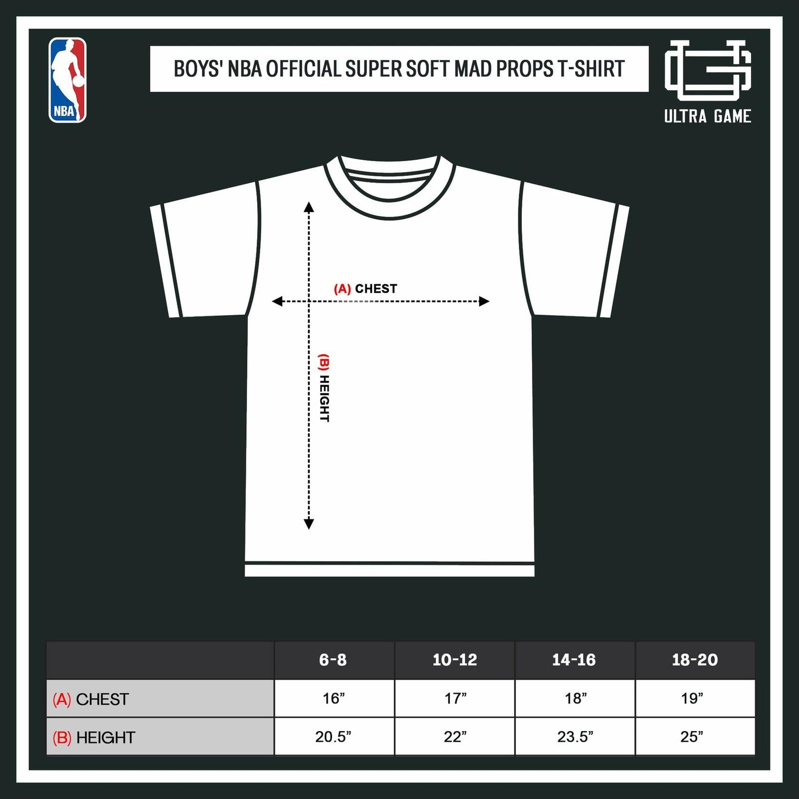 Ultra Game Boys' Mad Props T-Shirt Washington Wizards Heather Charcoal Size 8