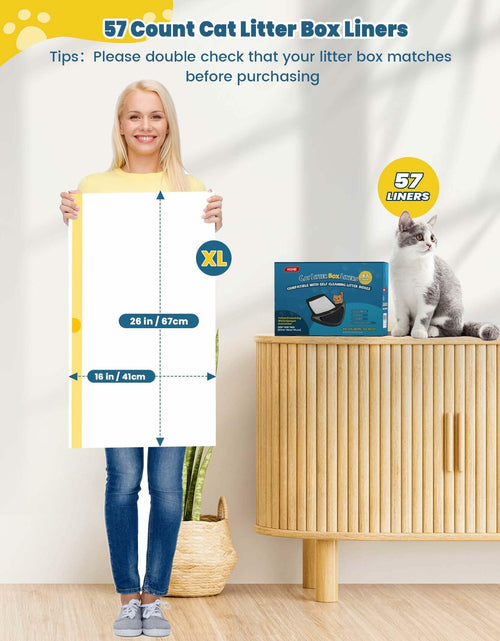 Load image into Gallery viewer, KONE Cat Litter Bags Robot 3/4 Drawstring 2 mil Thick 57 Count 5-9 Gal
