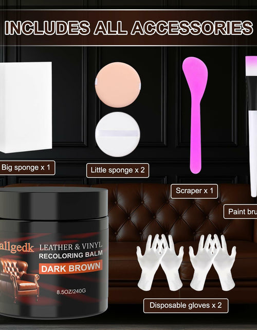 Load image into Gallery viewer, [Like New] Jallgedk Leather Recoloring Balm Leather Repair Kit Furniture Brown
