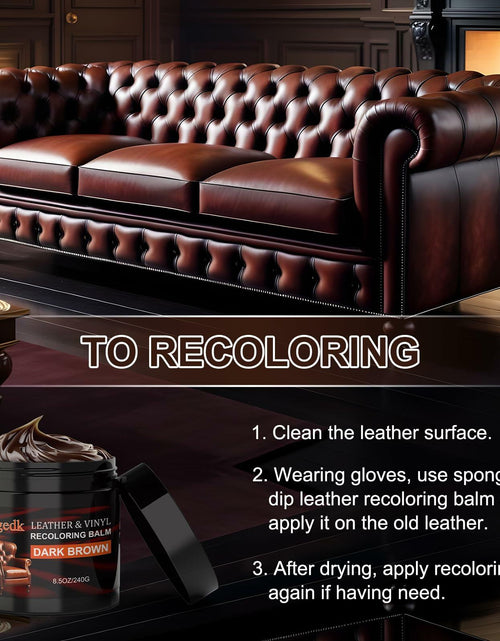 Load image into Gallery viewer, [Like New] Jallgedk Leather Recoloring Balm Leather Repair Kit Furniture Brown
