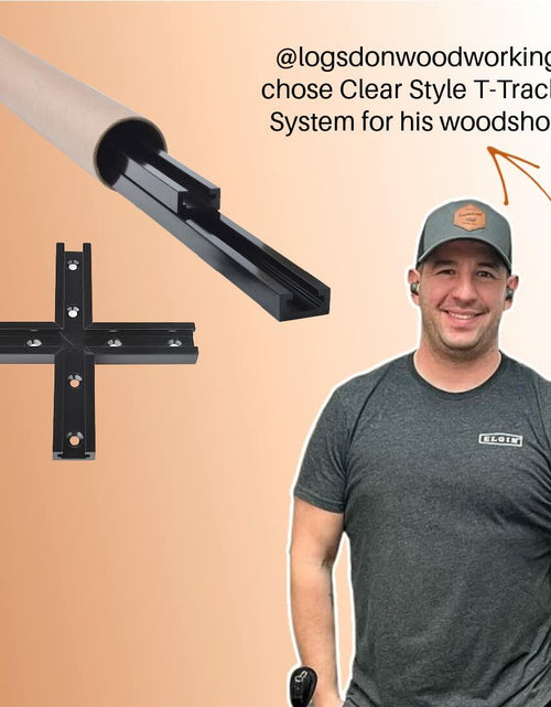 Load image into Gallery viewer, CLEAR STYLE T Tracks Woodworking Double-Cut Universal Intersection Kit 3" Black
