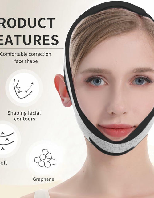 Load image into Gallery viewer, ROWMATE Graphene V-Line Mask Jaw Exerciser Chin Strap Black Size M
