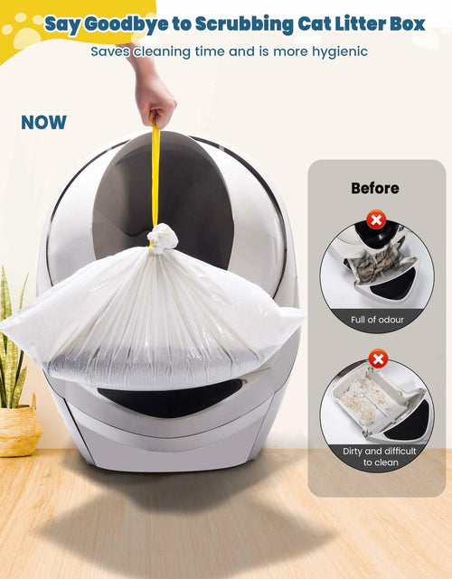 Load image into Gallery viewer, KONE Cat Litter Bags Robot 3/4 Drawstring 2 mil Thick 57 Count 5-9 Gal
