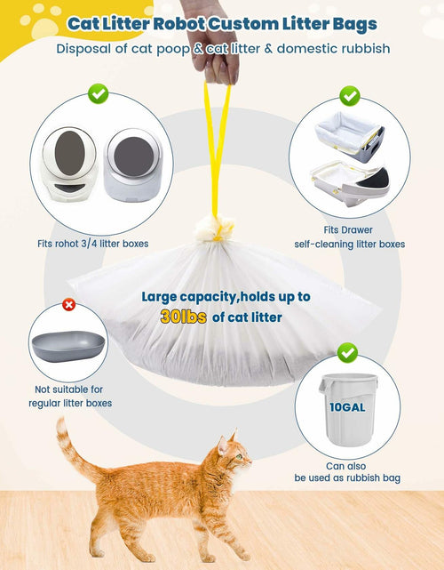 Load image into Gallery viewer, KONE Cat Litter Bags Robot 3/4 Drawstring 2 mil Thick 57 Count 5-9 Gal
