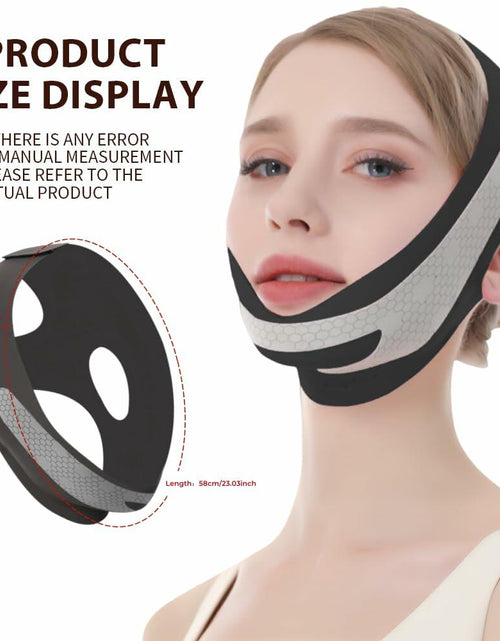 Load image into Gallery viewer, ROWMATE Graphene V-Line Mask Jaw Exerciser Chin Strap Black Size M
