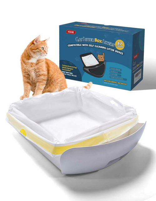 Load image into Gallery viewer, KONE Cat Litter Bags Robot 3/4 Drawstring 2 mil Thick 57 Count 5-9 Gal
