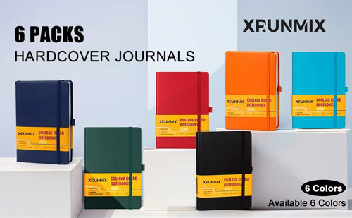 Load image into Gallery viewer, XRUNMIX Lined Journal Notebook 5.7x8in 160 Pages 100 GSM Black 1 Pack
