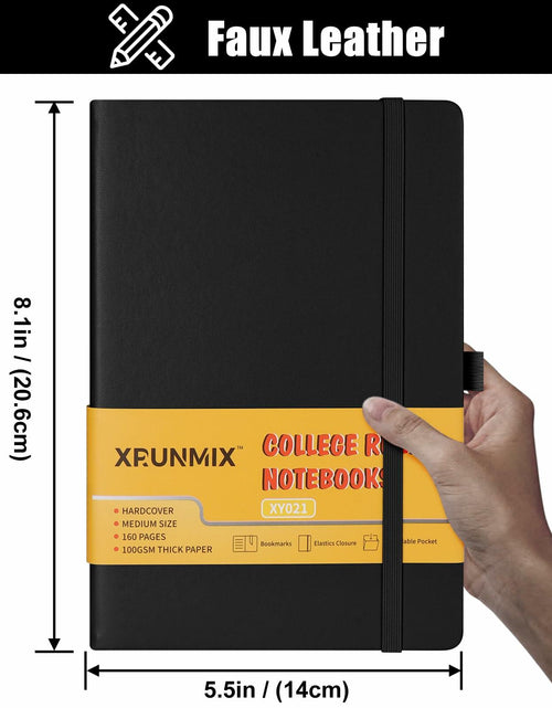 Load image into Gallery viewer, XRUNMIX Lined Journal Notebook 5.7x8in 160 Pages 100 GSM Black 1 Pack
