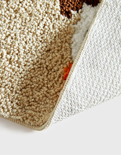 Load image into Gallery viewer, Ouyattle Halloween Ghost Bath Mat Non-Slip Washable Boho Floral Khaki
