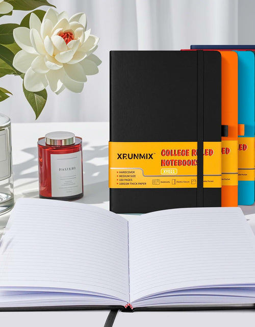 Load image into Gallery viewer, XRUNMIX Lined Journal Notebook 5.7x8in 160 Pages 100 GSM Black 1 Pack
