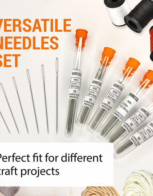 Load image into Gallery viewer, VONEEDL Large Eye Sharp Sewing Needles 6 Sizes 60 PCS Easy Thread
