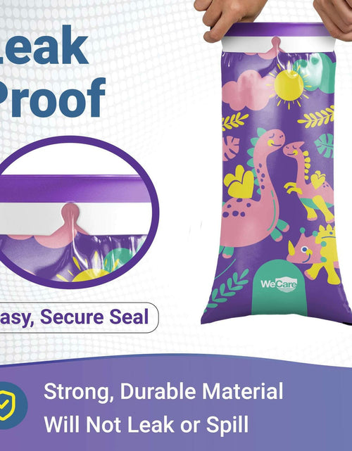 Load image into Gallery viewer, Kids Vomit Bags 20 Pack Disposable Leak Proof Self Sealing Dinosaur Print
