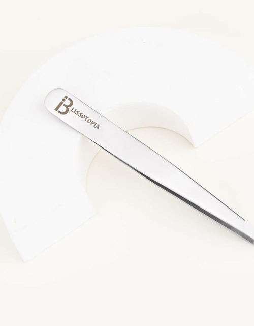 Load image into Gallery viewer, BLISSOTOPIA 2-in-1 Eyelash Curler and Tweezer Set Silver Travel Friendly

