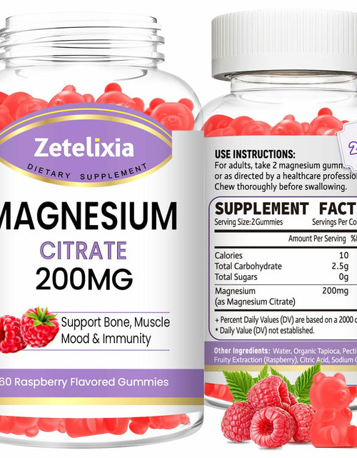 Load image into Gallery viewer, BestBy05/26 Zetelixia Magnesium Citrate Gummies 120 Ct Vegan Raspberry 2 Pack
