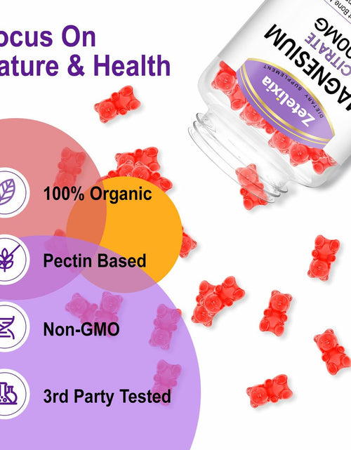 Load image into Gallery viewer, BestBy05/26 Zetelixia Magnesium Citrate Gummies 120 Ct Vegan Raspberry 2 Pack
