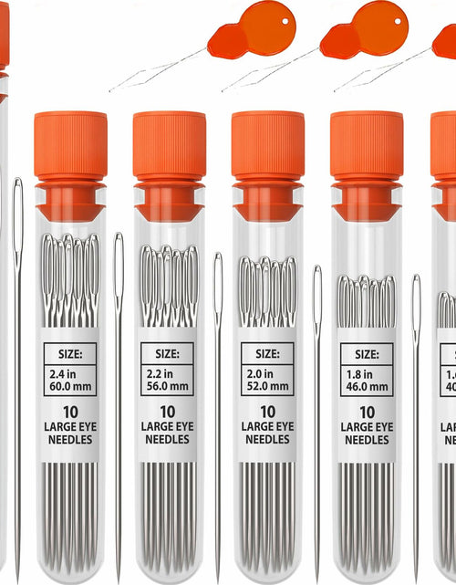 Load image into Gallery viewer, VONEEDL Large Eye Sharp Sewing Needles 6 Sizes 60 PCS Easy Thread
