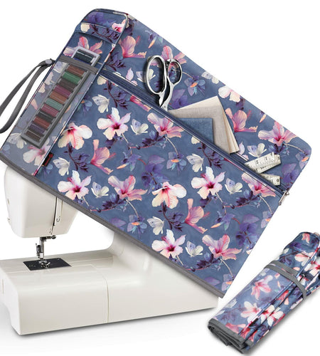 FINPAC Sewing Machine Dust Cover with Pockets for Singer Brother Janome