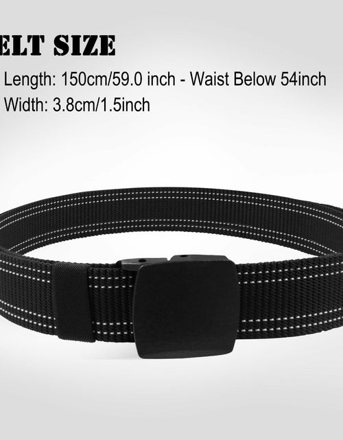 Load image into Gallery viewer, Sworew Men’s Tactical Nylon Belt Adjustable Web Non-Metal Buckle Black 54in

