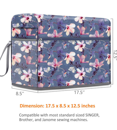 FINPAC Sewing Machine Dust Cover with Pockets for Singer Brother Janome