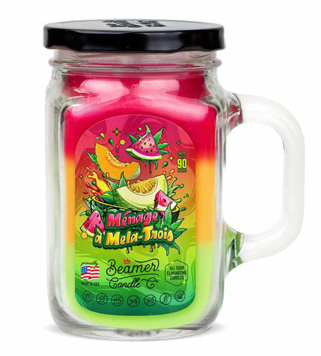 Beamer Candle Co. Ménage Á Mela Trois Candle Watermelon Cantaloupe Honeydew 12oz