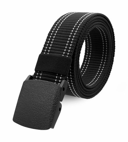 Sworew Men’s Tactical Nylon Belt Adjustable Web Non-Metal Buckle Black 54in