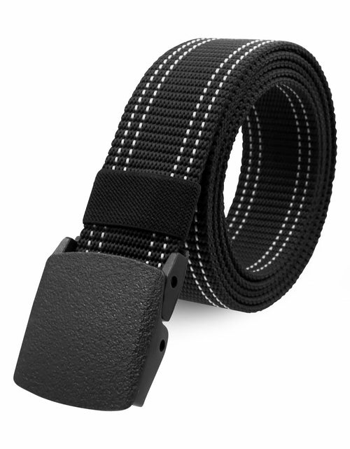 Load image into Gallery viewer, Sworew Men’s Tactical Nylon Belt Adjustable Web Non-Metal Buckle Black 54in
