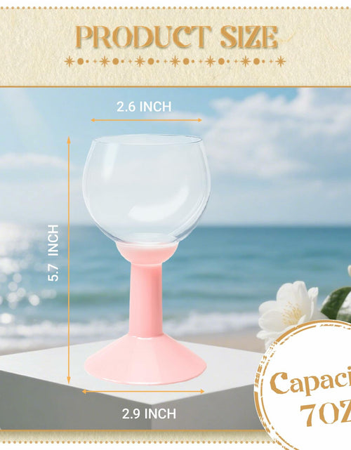 Load image into Gallery viewer, LEYIQU 12Pack 7oz Pink Plastic Wine Glasses Unbreakable Reusable Party
