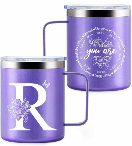 Culaiwan Christian Gifts Women 12oz 'You Are' Tumbler Mug Purple-R