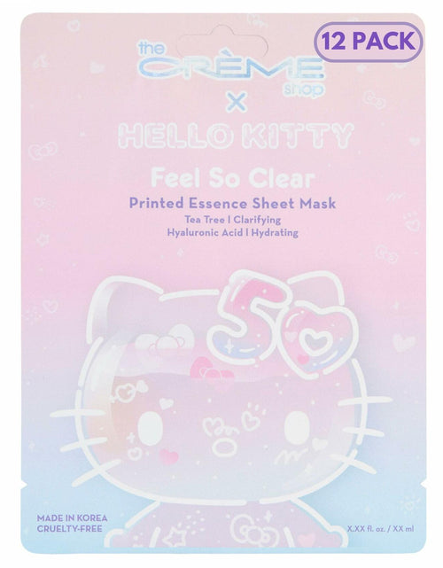 Load image into Gallery viewer, The Crème Shop Hello Kitty Feel So Clear Essence Sheet Mask Tea Tree 12ct
