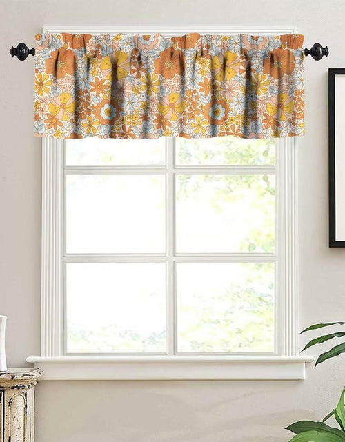 Load image into Gallery viewer, JanJCurt Retro 70s Floral Valance Hippie Flower Power Polyester 54x18in
