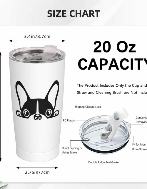 Load image into Gallery viewer, Fenmshairy Boston Terrier Stainless Steel Tumbler 20oz Travel Mug Lid
