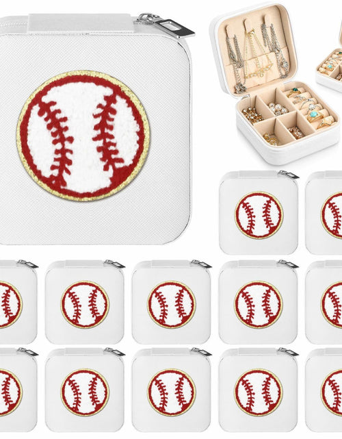 Load image into Gallery viewer, Leinuosen 12 Pack Baseball Jewelry Case for Women Team Graduates PU Leather
